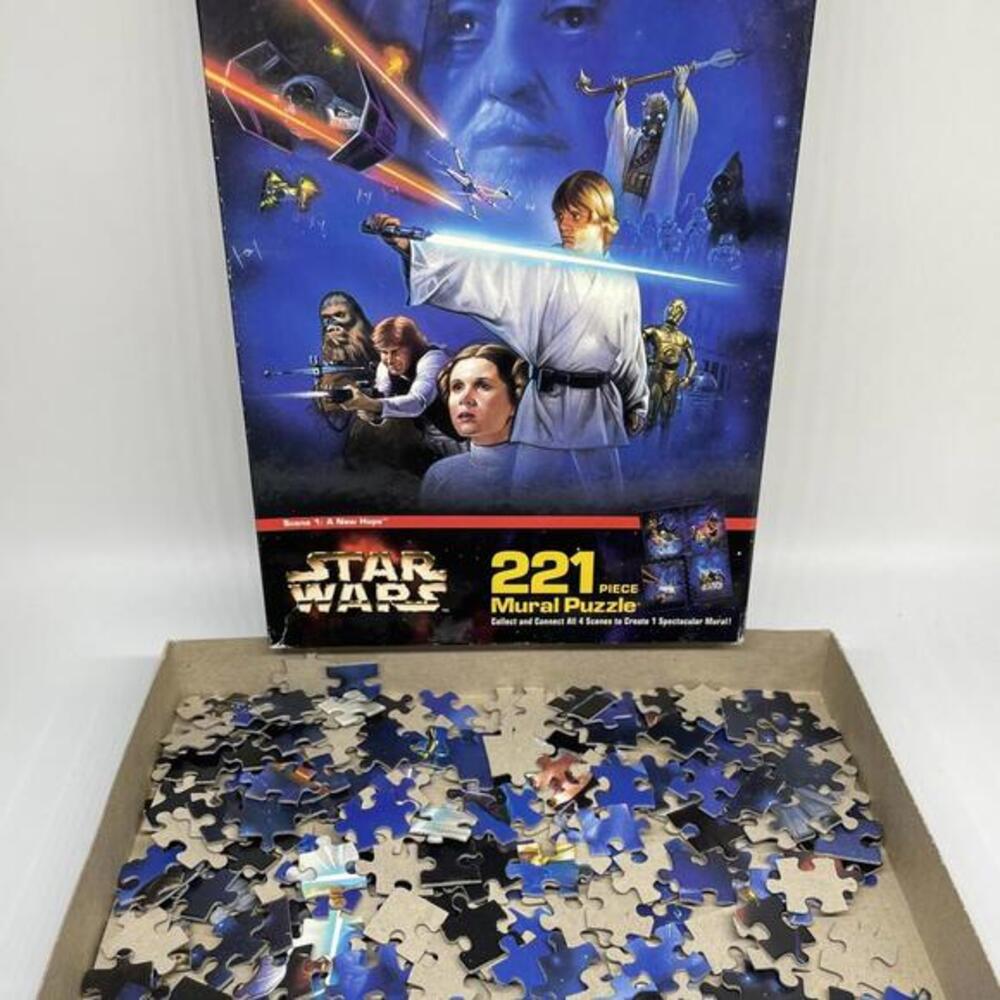 Star Wars Puzzle 221 Pieces A New Hope Mural Scene 1 COMPLETE Vintage 1997